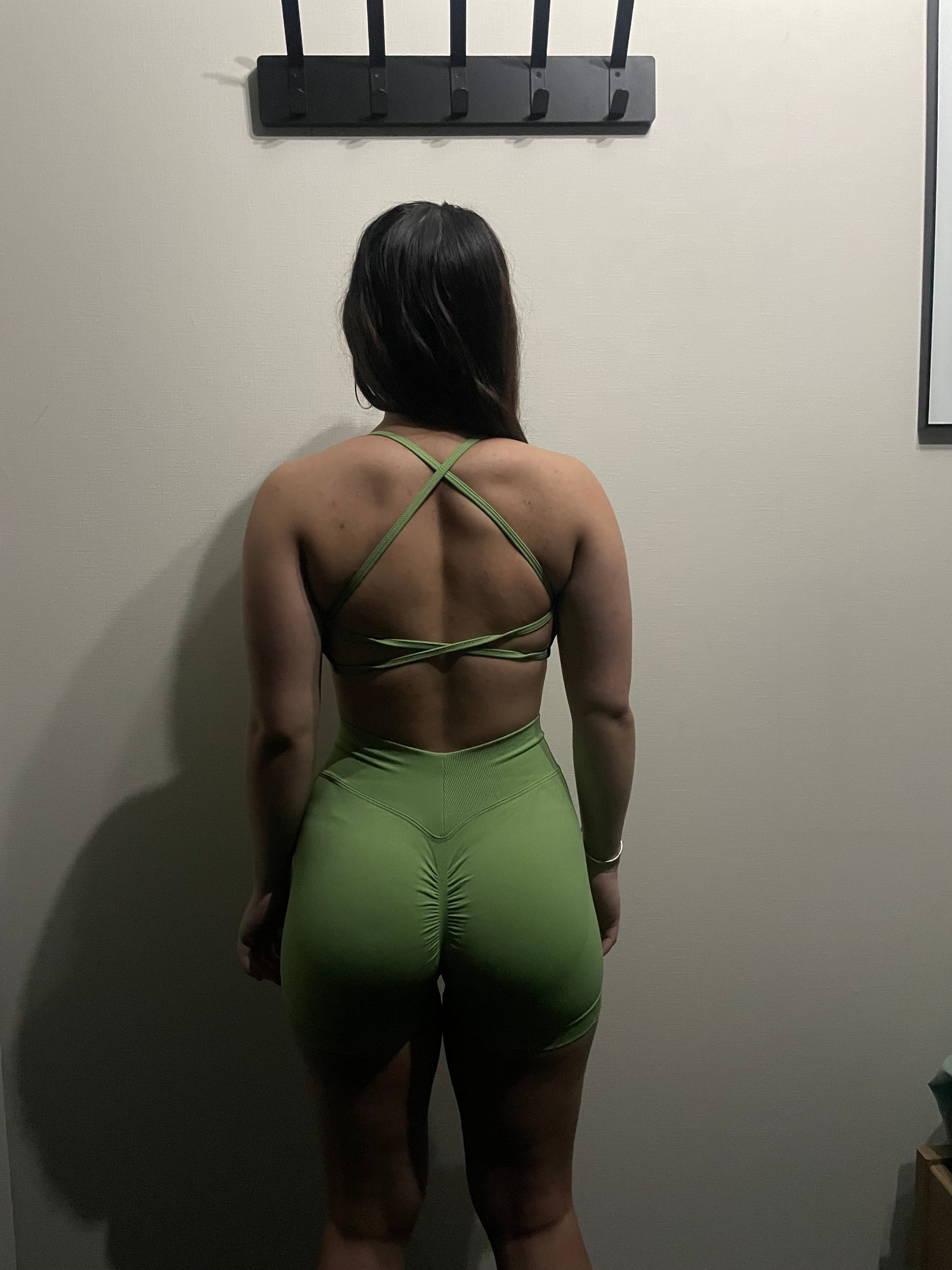 Essentials Backless Sports Bra Seamless Green
