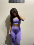 Essentials Backless Sports Bra Seamless Purple