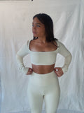 Essentials Flare Leggings Seamless Beige