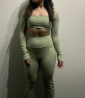 Essentials Long Sleeve Sports Bra Seamless Olive