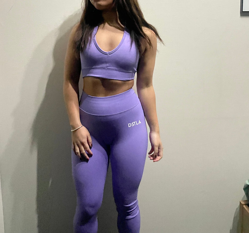 Essentials Halter Sports Bra Seamless Purple
