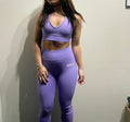 Essentials Halter Sports Bra Seamless Purple